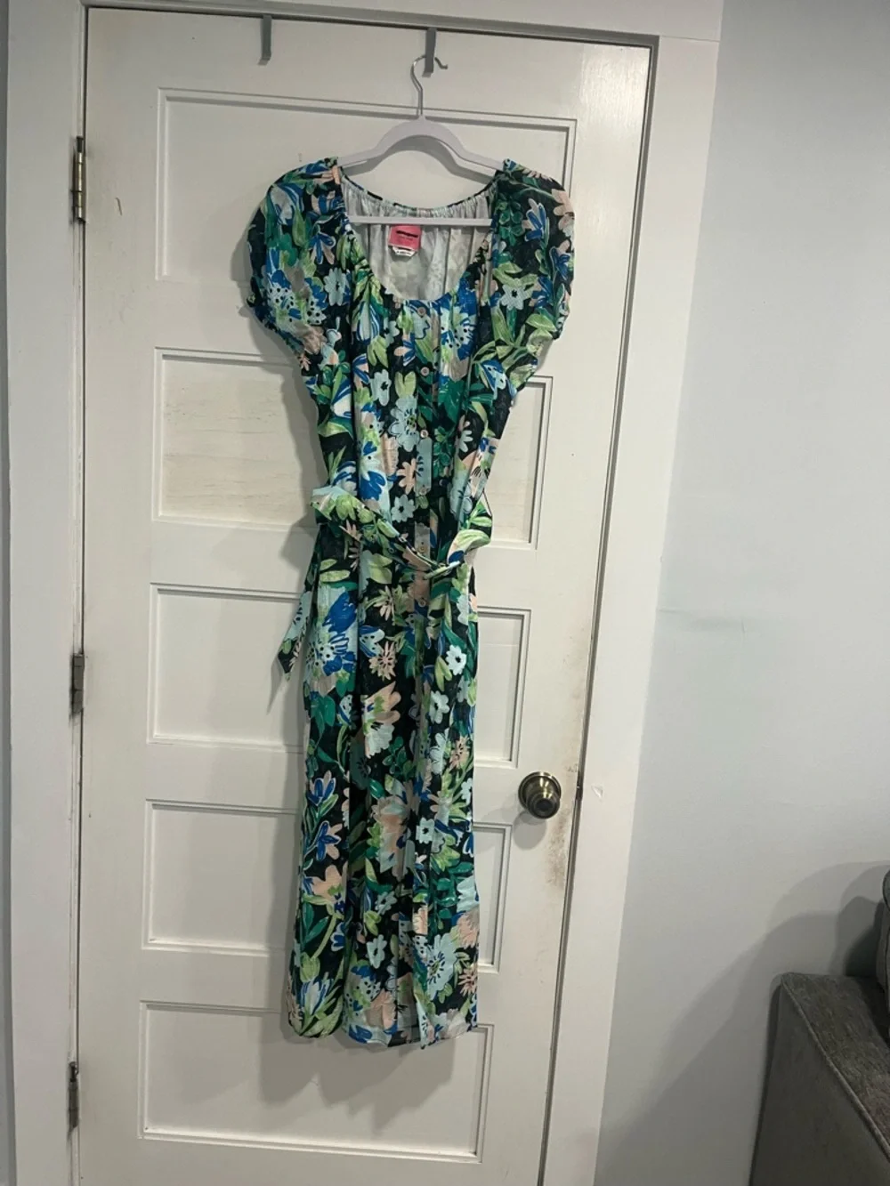 kate spade Black Floral Maxi Dress with Blue & Green Blooms - Picture 10 of 10